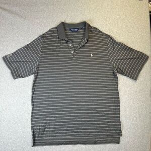 Polo Golf Ralph Lauren Men’s Size XL Turtle Bay Branded Polo Grey Striped Cotton